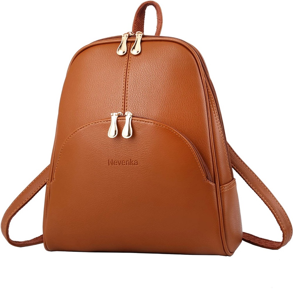 Nevenka brown leather mini backback purse